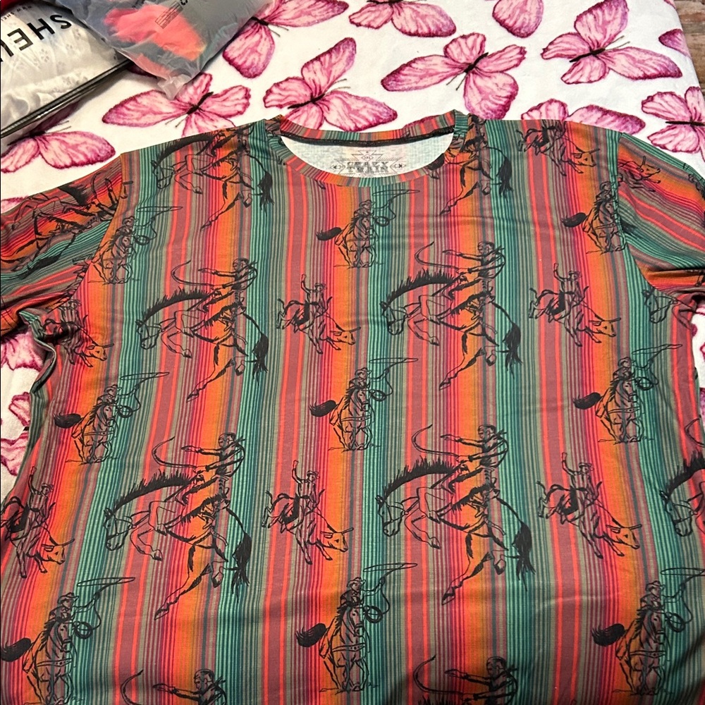 Crazy Train Multicolor Striped Kids Tee